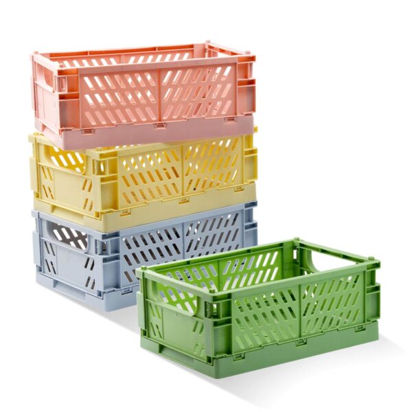 plastic mini milk crate, colorful Plastic Folding Basket